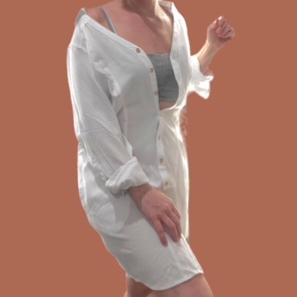 NWT Guess Los Angeles "Challis Dress Robe" Shirt Dress - Picture 14 of 15